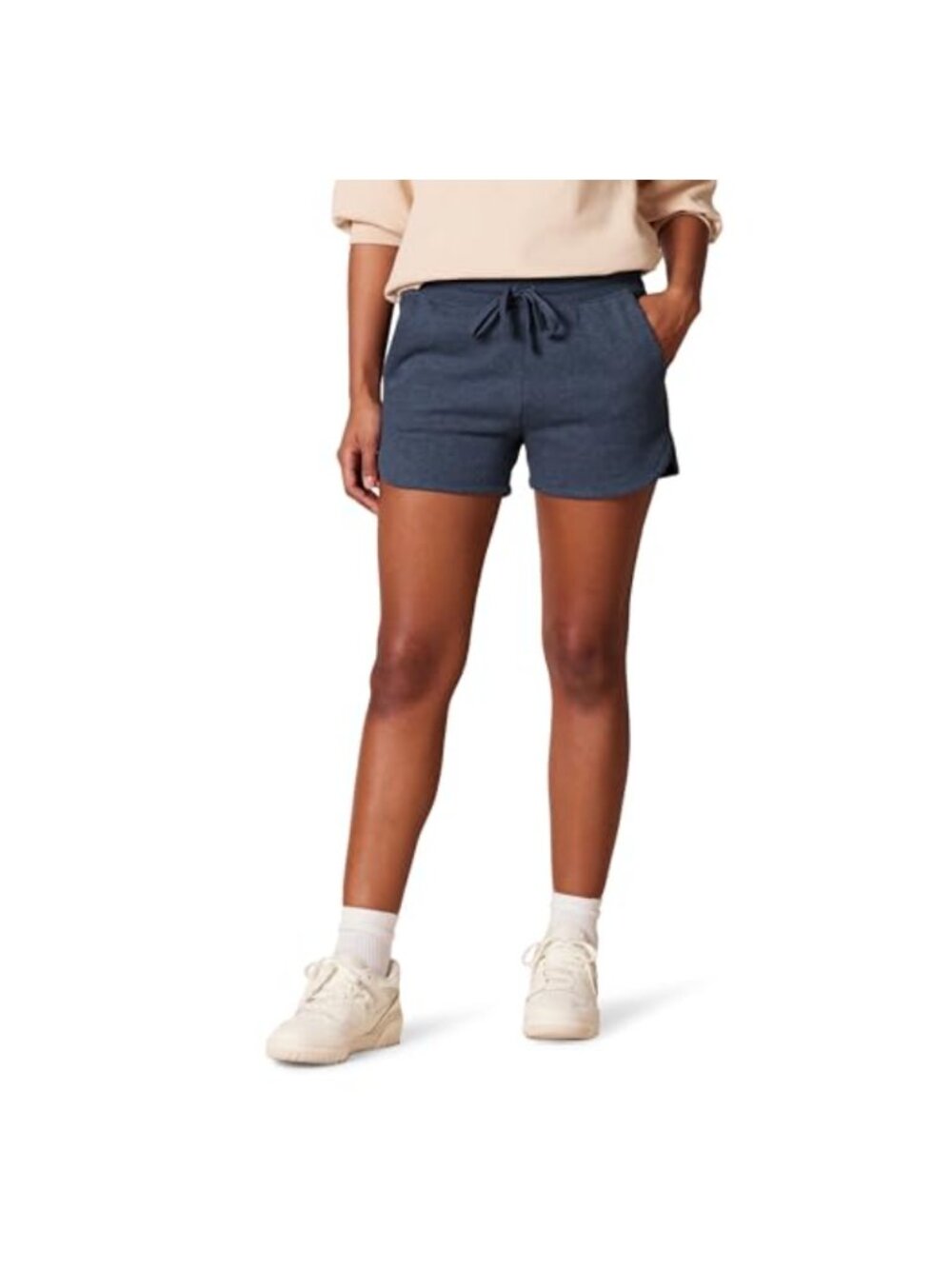 French Terry Fleece Sweat Shorts Drawstring Pockets Pull-On Casual